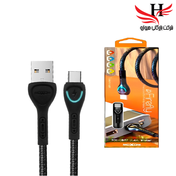 تصویر کابل شارژ تايپ سي ماکسوم  MOXOM-CB57